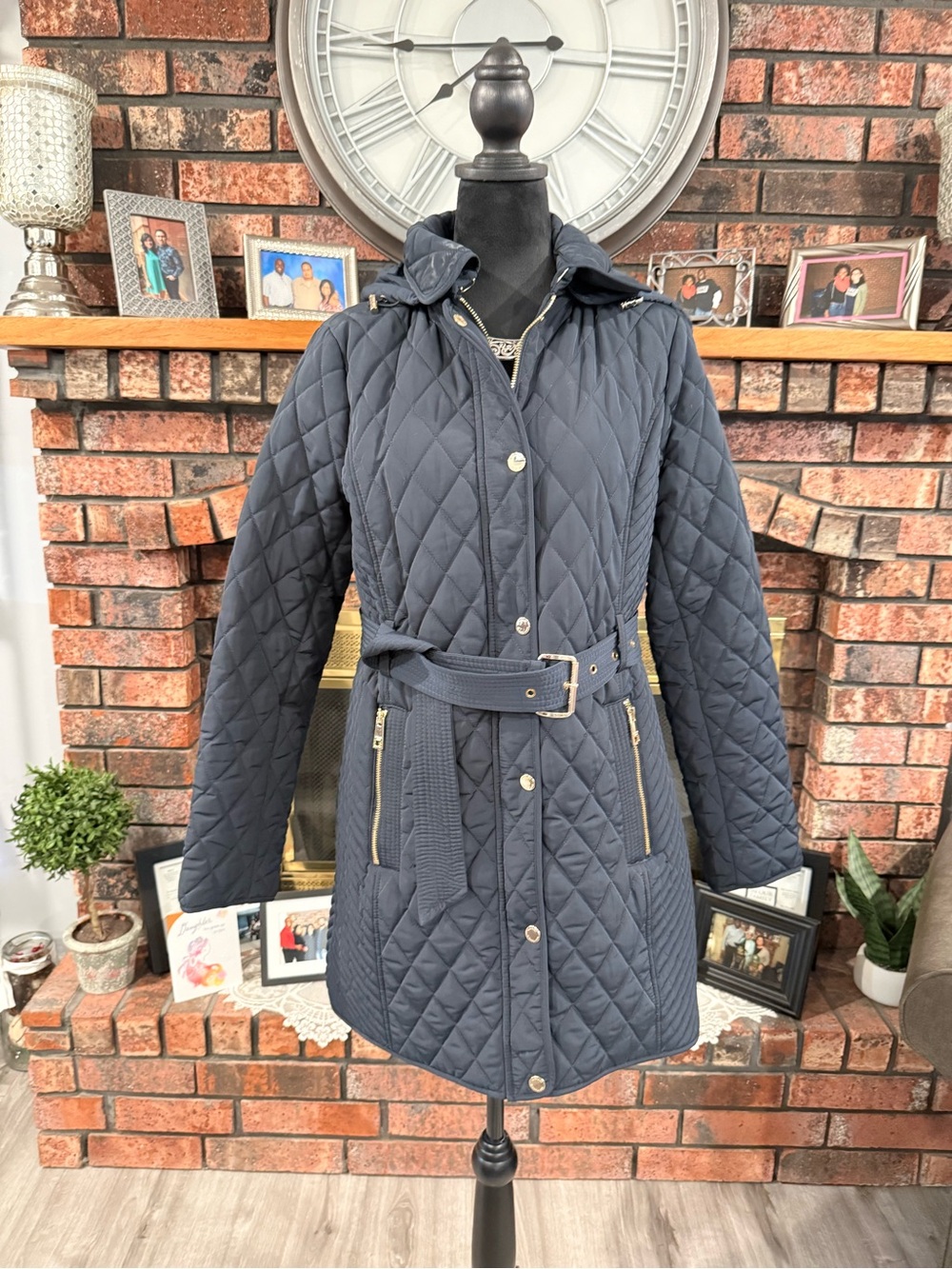 Michael Kors Quilted Belted Women’s Jacket - Navy